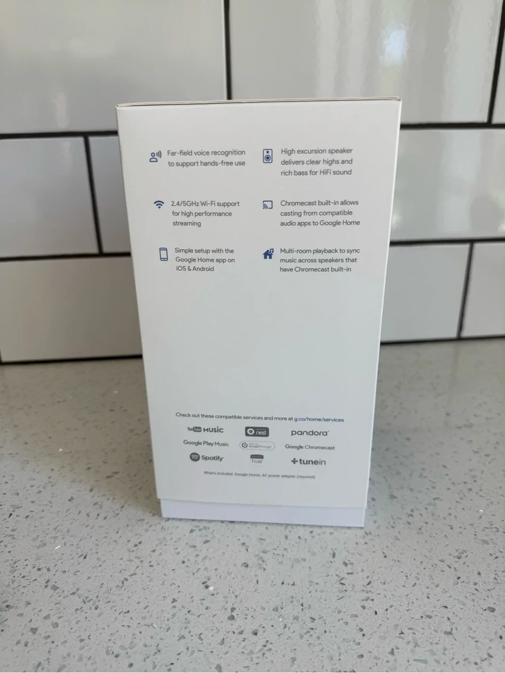 Google Home Voice-Activated Smart Speaker – White – Google Assistant EUC